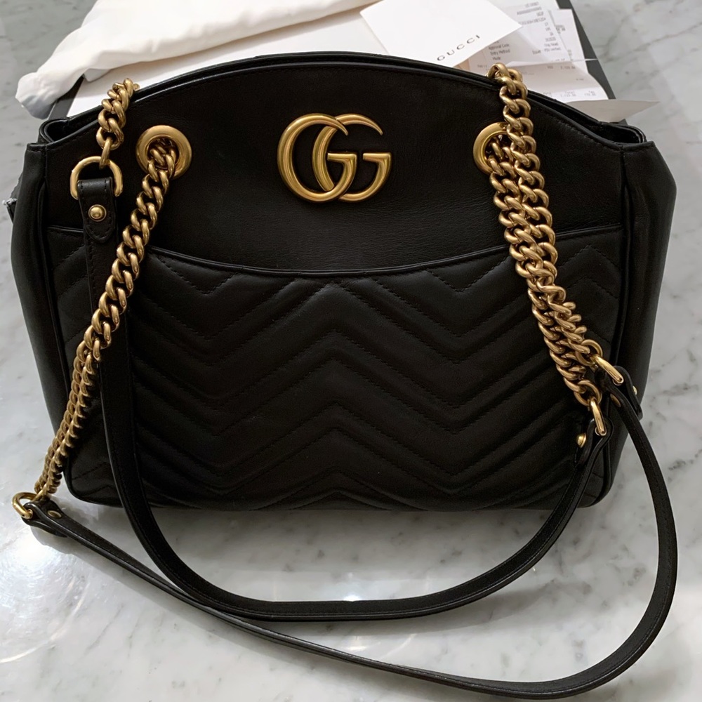 Authentic GUCCI Matelasse Medium GG Marmont tote